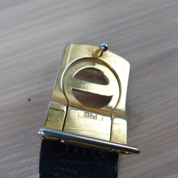 VINTAGE Belt Mens‎ Size 44 Brown Leather J Logo Gold Buckle XL Genuine 80s 90s - Picture 9 of 15